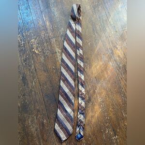 Hart Schaffner Marx Silk Brown Stripped Neck Tie Vintage